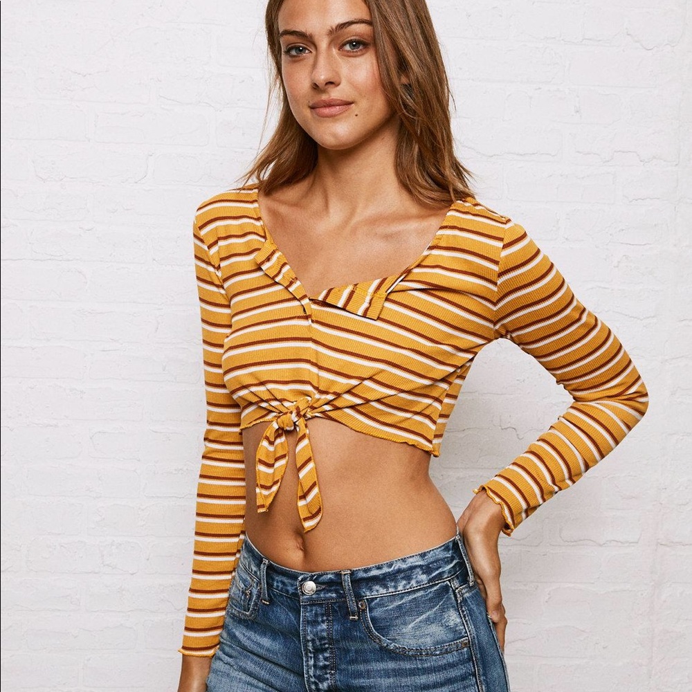 AEO - Don’t Ask Why Henley Cropped Top